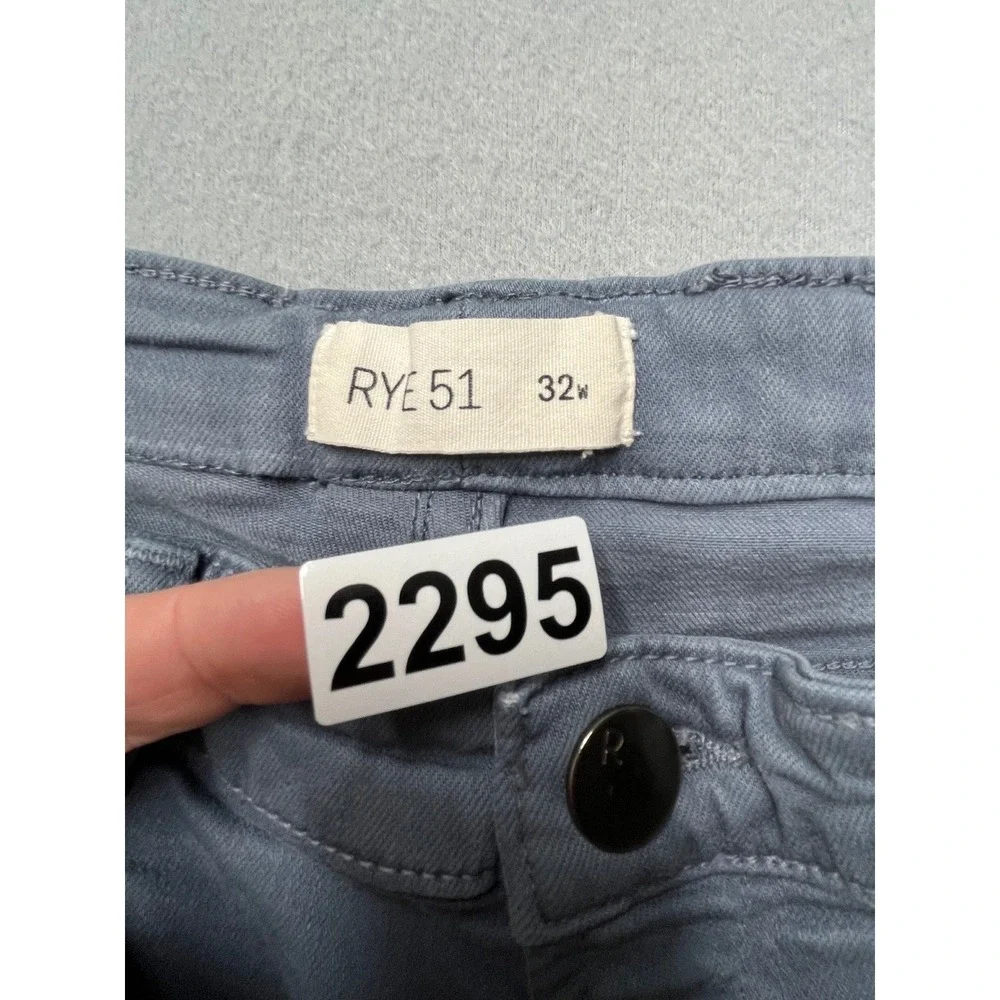 RYE 51 Men's Gray‎ Slim Straight Stretch Pants 32x32 (30x32) Soft Luxury Casual